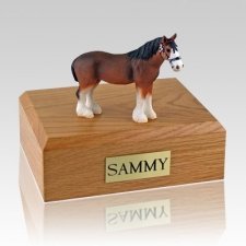 Brown Running Medium Horse Cremation Urn