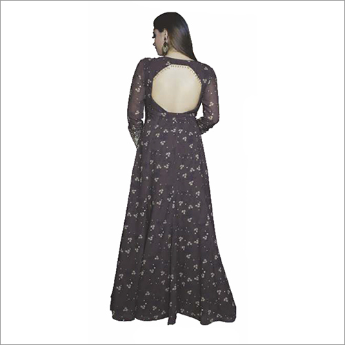 Black Sequins Drape Anarkali