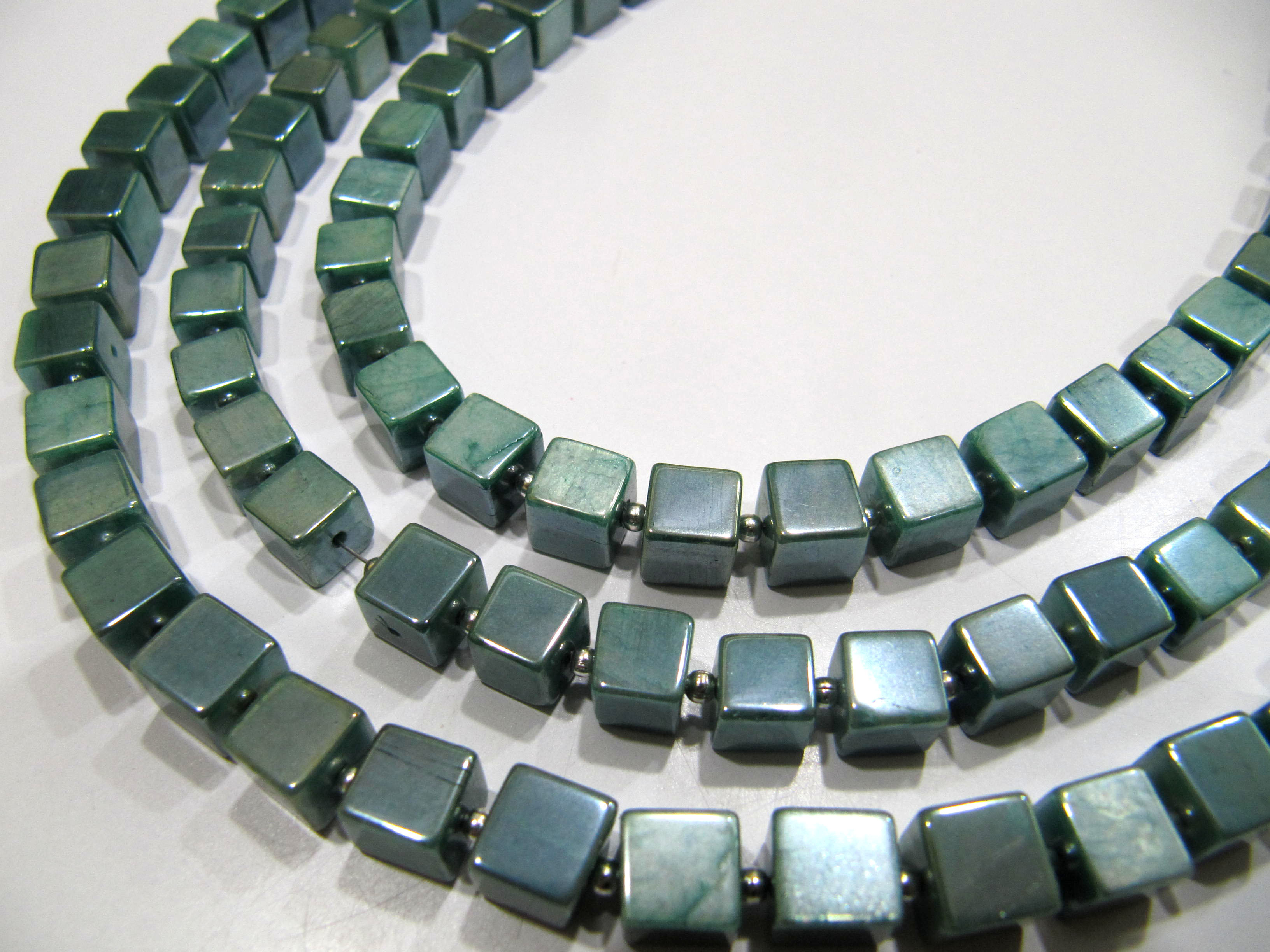 Natural Moonstone Ab Mystic Coated - 6-7mm Cube Shape, Emerald Green Color Plain Smooth Beads Strand For Jewelry Making