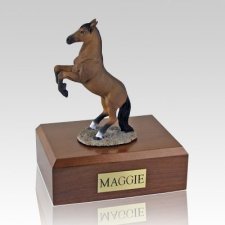 Enamel Black Standing Small Horse Cremation Urn