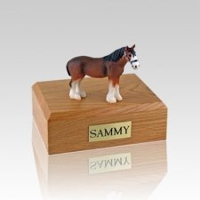 Enamel Black Standing Small Horse Cremation Urn