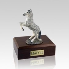 White Dapple Gray Rearing X Large Horse Cremation Urn