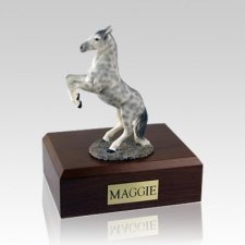 White Dapple Gray Rearing X Large Horse Cremation Urn