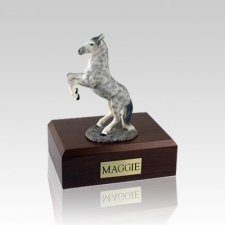 White Dapple Gray Rearing X Large Horse Cremation Urn
