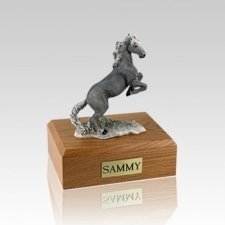 Enamel Mustang Gray X Large Horse Cremation Urn