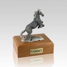 Enamel Mustang Gray X Large Horse Cremation Urn