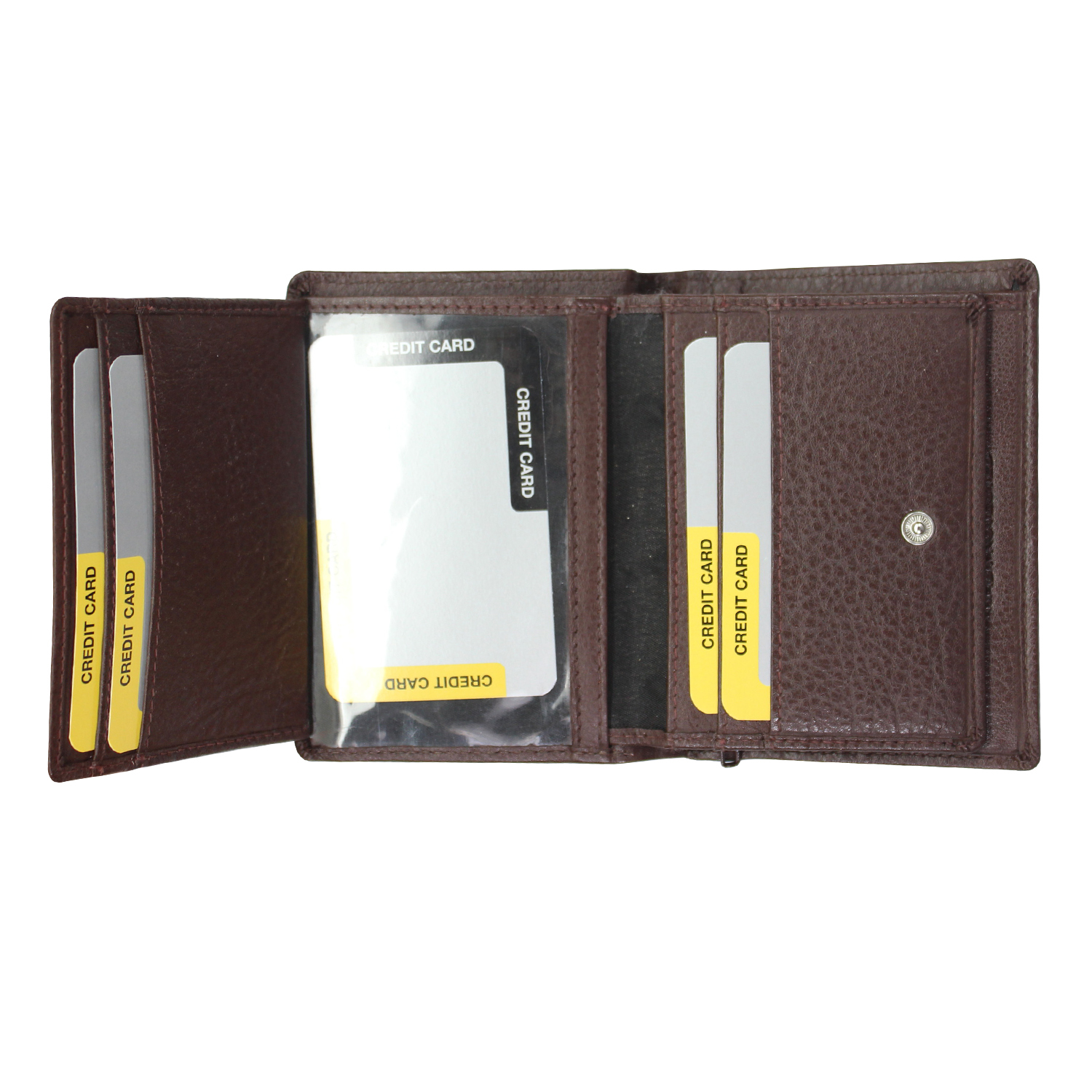 Genuine Leather Standing Bifold Wallet For Men - Dimensions: 9.5 X 11.5 X 2 Cm, 12 Card Slots, Rfid Lock, Bifold Closure, Trendy Design