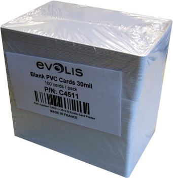 Durable Plain White Pvc Cards (Evolis)