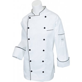 Chef Coat - Cotton 220 Gsm, Medium Size, Standard Collar, Half Sleeves - Stain Resistant, Lightweight Comfort, Attractive Design, Double-breasted Protection