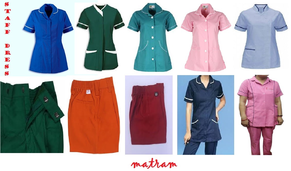 Housekeeping Dress - Cotton Material, Medium Size, Customized Collar, Long Sleeve | Shrink Resistant, Lightweight, Button Style, Unisex Design, Utility Side Pockets