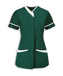 Housekeeping Dress - Cotton Material, Medium Size, Customized Collar, Long Sleeve | Shrink Resistant, Lightweight, Button Style, Unisex Design, Utility Side Pockets