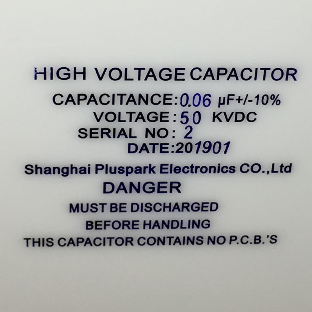 0.06uf 50kv High Voltage Pulse Capacitor Frequency: 1 Hertz (Hz)