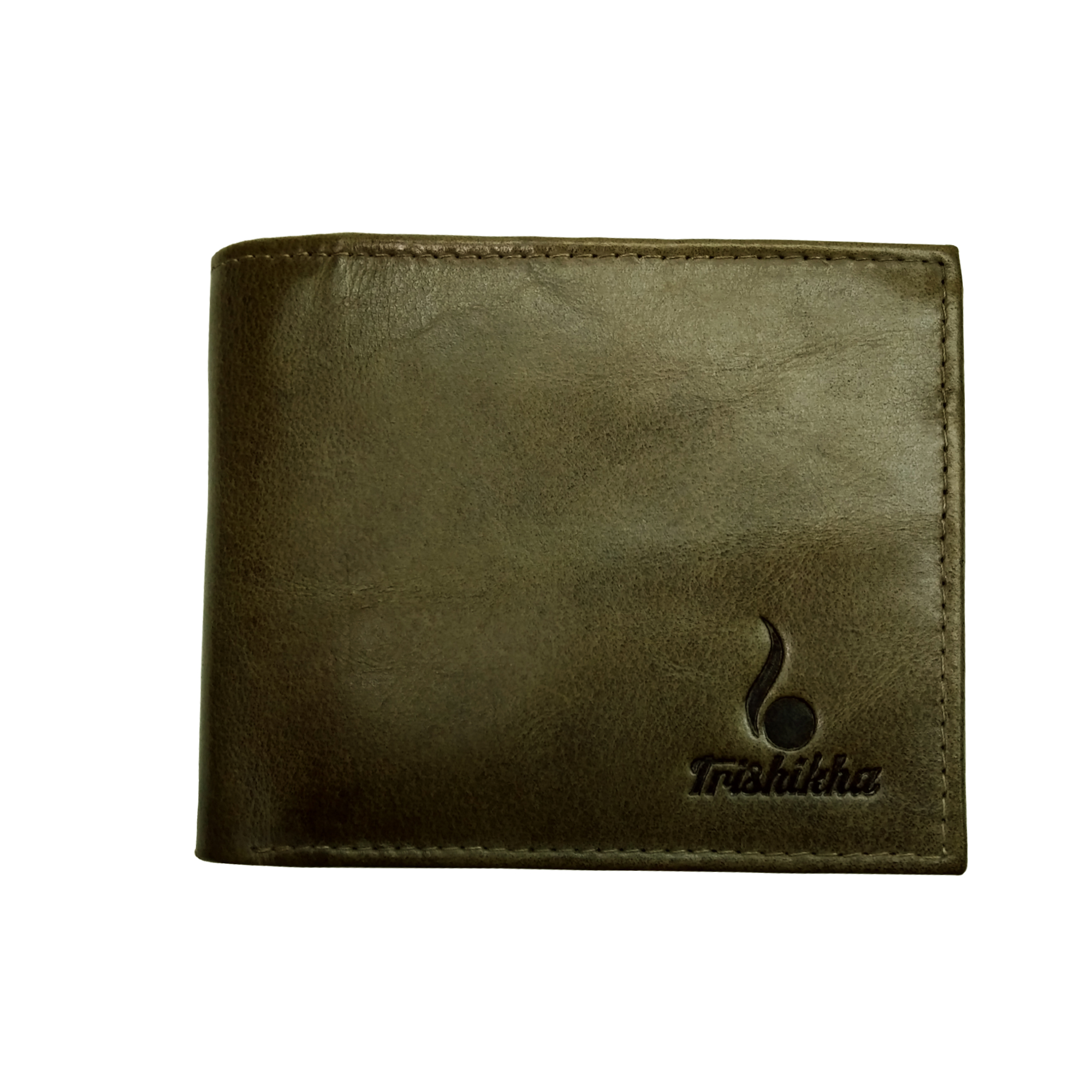 Men Genuine Leather Bifold Slim Wallet - Aniline Buff Leather, 11x8.5x2.5 Cm, Woods Color | 12 Card Slots, Rfid Lock, Zip Coin Pocket, Trendy Design