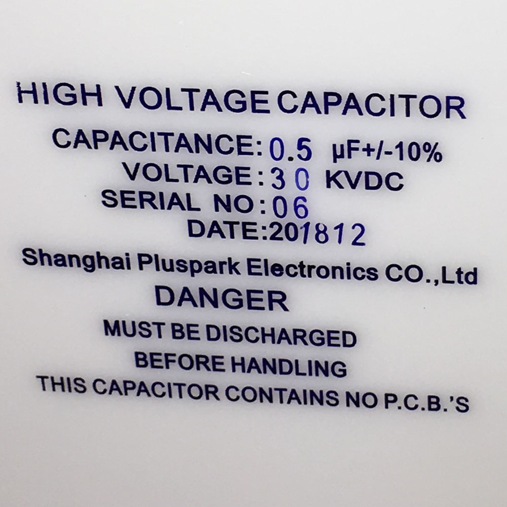 0.5uf 30kv High Voltage Capacitor Frequency: 1 Hertz (Hz)