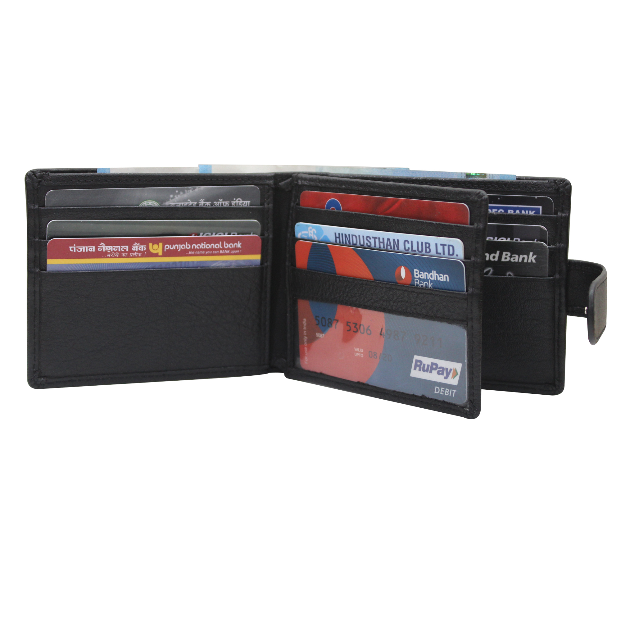 Genuine Leather Bi-fold Wallet For Men - Cow Milled Leather, 11x8.5x2 Cm, Black | Rfid Protection, 12 Card Slots, Zip Coin Pocket, Trendy Design