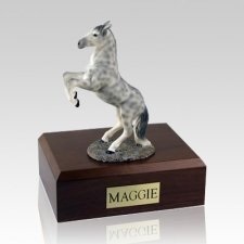 Plating White Running Medium Horse Cremation Urn