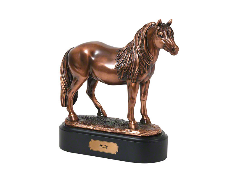 Silver Pewter Horse Funeral Urn