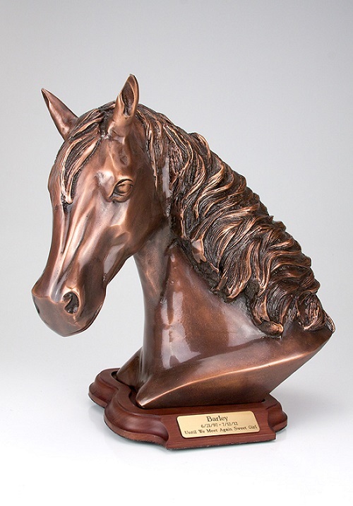 Brass Bronze Horse Bust Urn