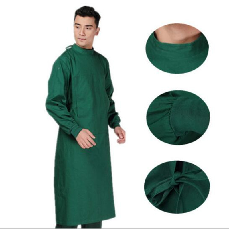 Ot Dress - 100% Cotton Fabric, Free Size, Green Color, 55 Inch Length, Long Sleeves, Unisex, Ideal For Doctors & Surgeons | High Comfort, Easy To Wash