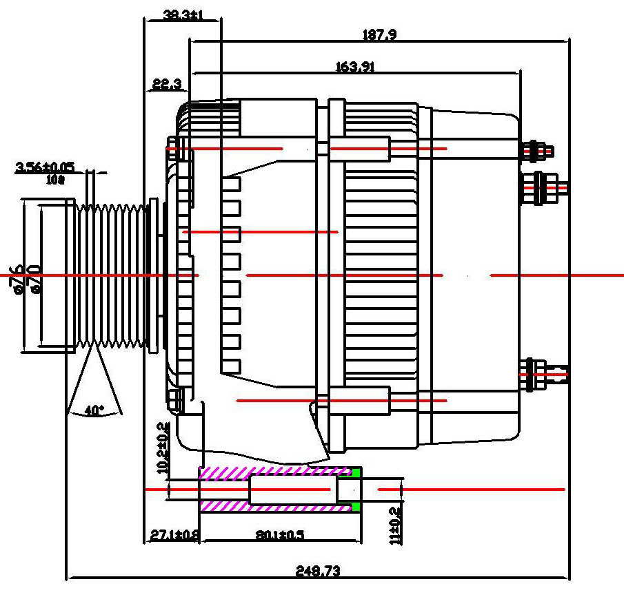 Wp7 Engine 28v 240a Alternator