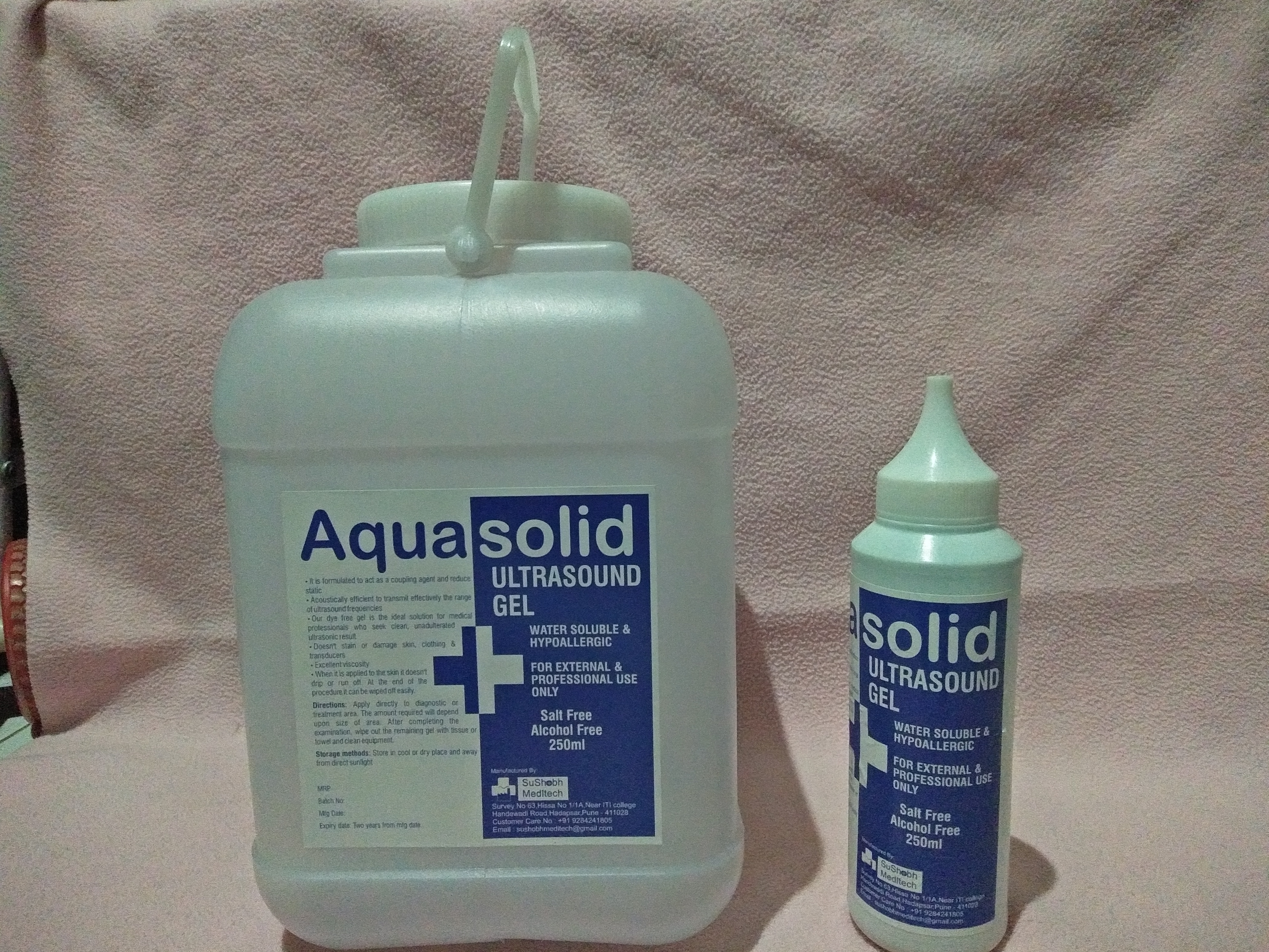 Ultrasound Gel - 250ml Bottle, Sky Blue, Fragrance And Color Free, Ideal For Diagnostic And Therapeutic Use