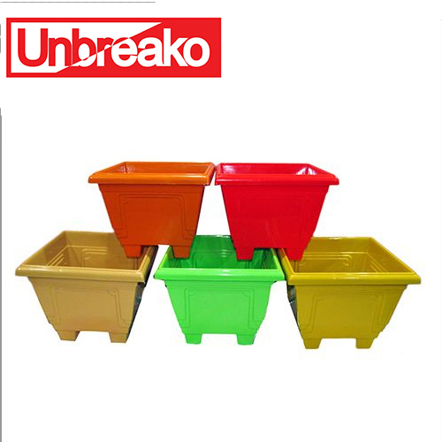 Yellow Plastic Square Pot