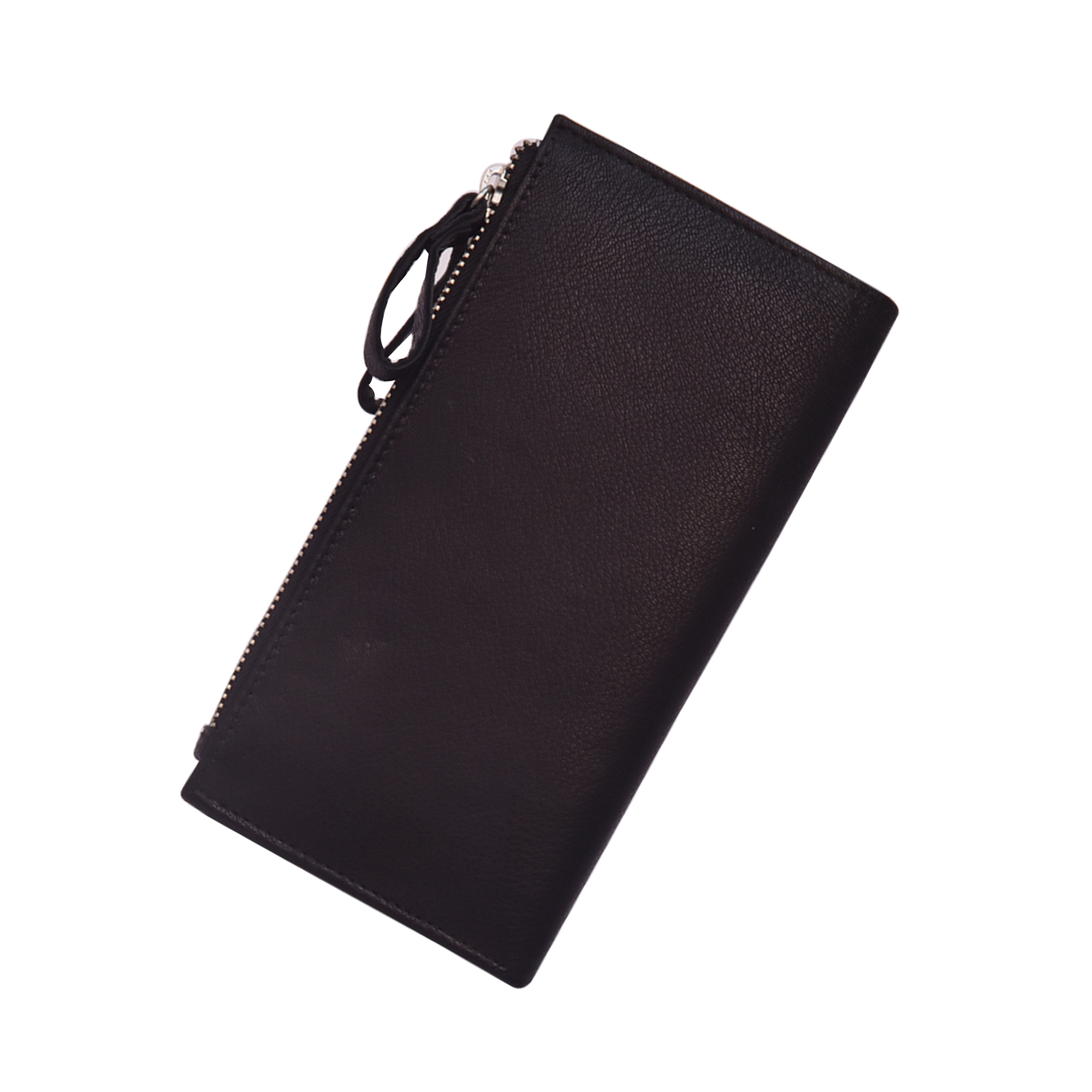 Black Unisex Passport Holder Cum Ladies Leather Clutch