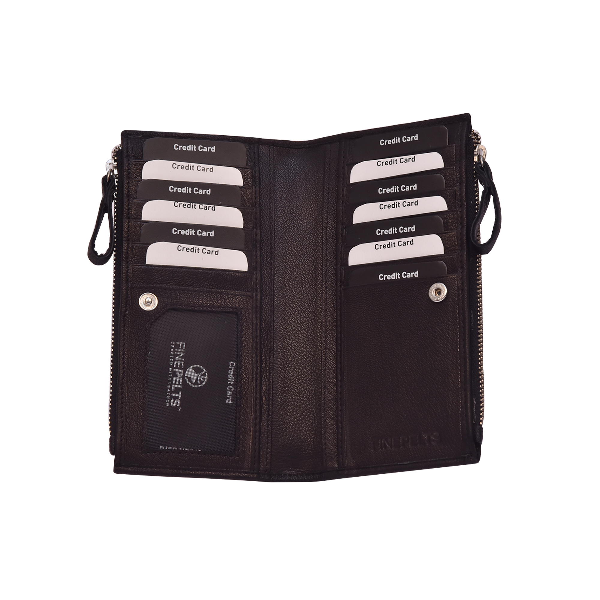 Black Unisex Passport Holder Cum Ladies Leather Clutch