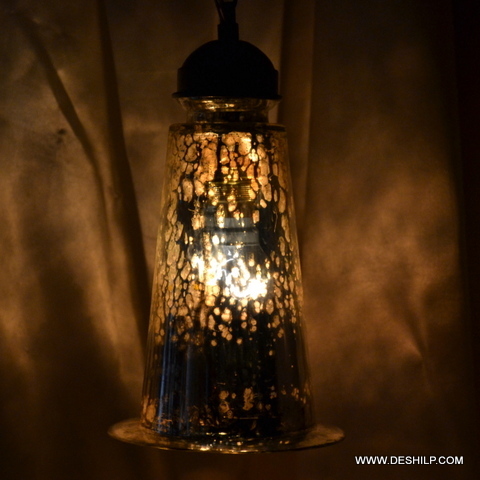 ब्राउन लॉन्ग ग्लास सिल्वर मेड वॉल हैंगिंग