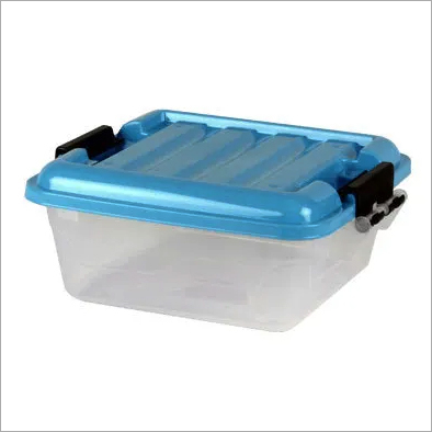 Plastic Lock Box - Plastic, 3.50 Ltrs, Blue, Square Shape | Airtight, Moisture-Proof, BPA Free, Nestable and Stackable Food Storage Solution
