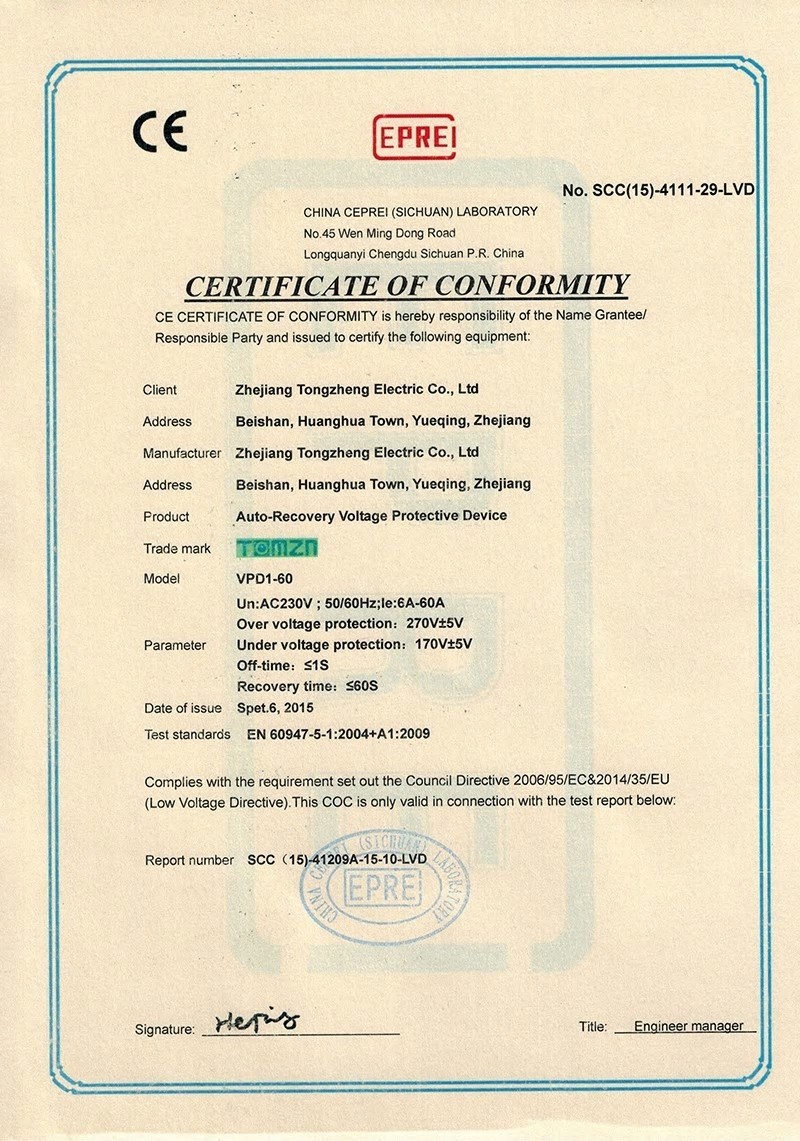 Xlpe Tomzn Adjustable 60a 230v Ac Under Voltage And Over Voltage Protector