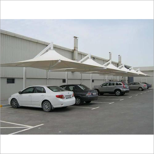 White Car Parking Roofing Shed