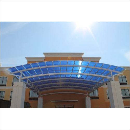 Polycarbonate Sheet Structure - Mild Steel Frame, 100 Square Feet | White and Blue, Waterproof, High Tensile Strength, Durable, Seamless Finish, Corrosion Resistant