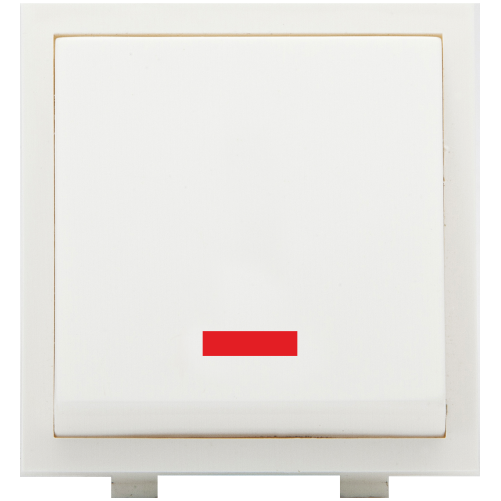 Pressfit Xuv Broad One Modular Switches - Plastic Material, 16 Amp Current Rating, White Color | Elegant Design, Spark Shield Protected, Screwless Installation