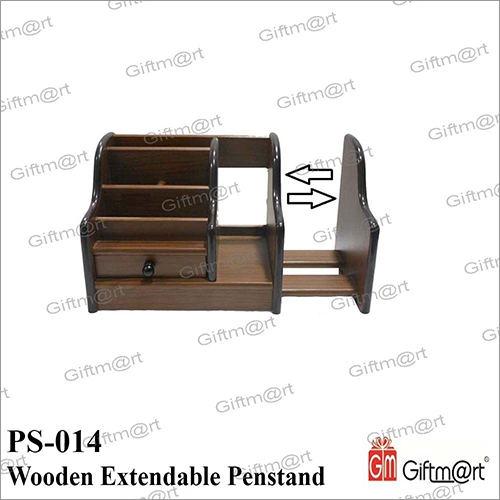 लकड़ी का एक्सटेंडेबल पेन स्टैंड