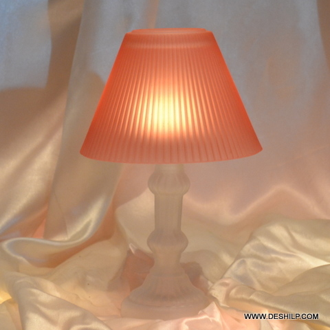 Pink Glass Decor Antique Table Lamp