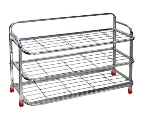 कॉर्पोरेट ओवरसीज स्टील 3 टियर शू रैक सिल्वर असेंबली की आवश्यकता नहीं है