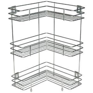Stainless Steel Kitchen Corner Rack - Strong And Durable Silver Design | Eco-friendly, Rust Proof, Space-saving Utility For Toiletries And Utensils