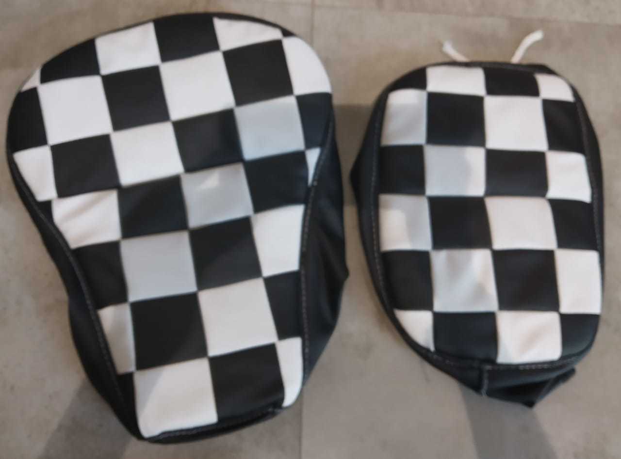 Leather Touch Seat Covers - Pu Leather Foam, Compatible With Royal Enfield Classic Double Seat Model, Available In Multiple Varieties And Colors For Enhanced Style And Comfort