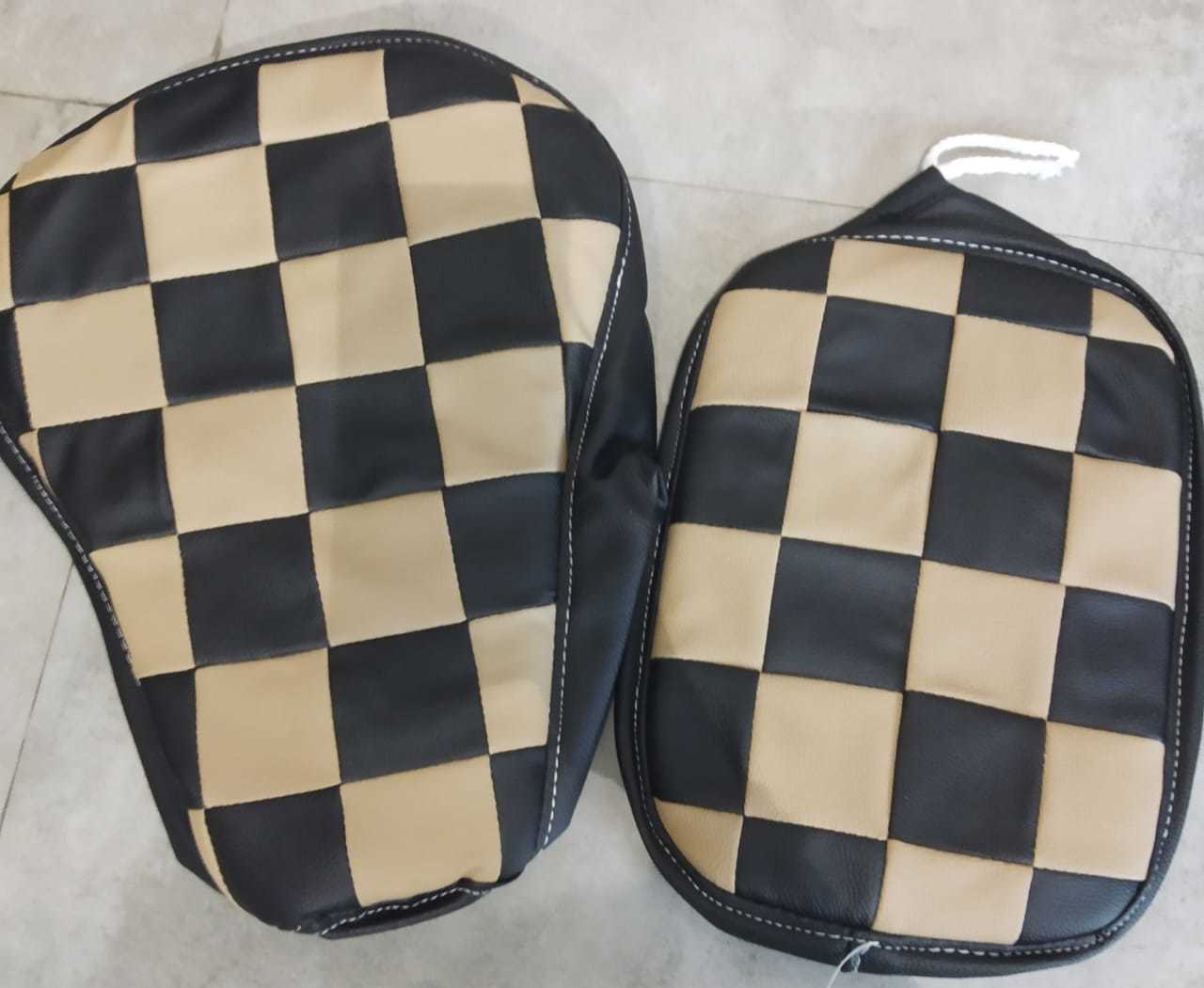 Leather Touch Seat Covers - Pu Leather Foam, Compatible With Royal Enfield Classic Double Seat Model, Available In Multiple Varieties And Colors For Enhanced Style And Comfort