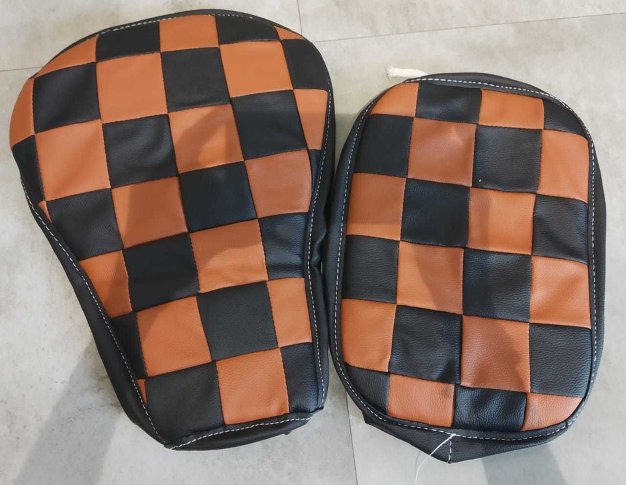 Leather Touch Seat Covers - Pu Leather Foam, Compatible With Royal Enfield Classic Double Seat Model, Available In Multiple Varieties And Colors For Enhanced Style And Comfort