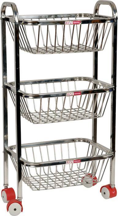 Stainless Steel Fruit & Vegetable 3 Pcs Trolley No Assembly Required