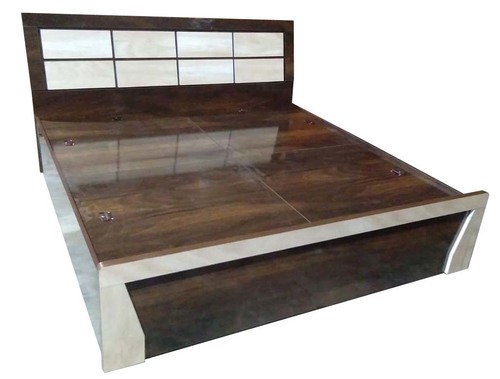 Wooden Double Bed - 72" X 78" | Termite Proof, Walnut & Brown Teak Finish, Elegant Design With Storage Boxes