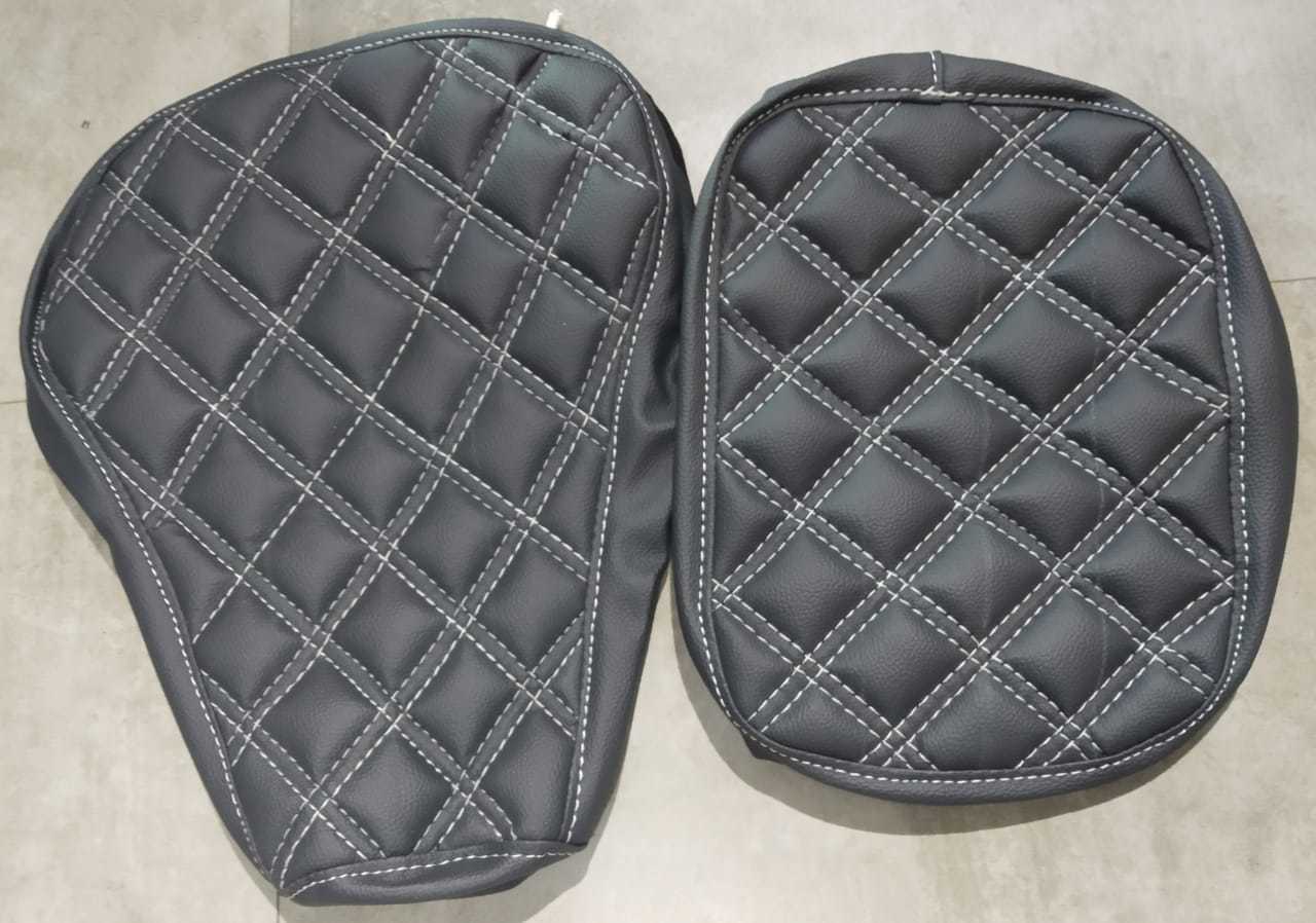 Leather Touch Seat Covers - Pu Leather Foam, Double Seat For Royal Enfield Classic | Soft Foam For Comfort, Variety Of Colors Available
