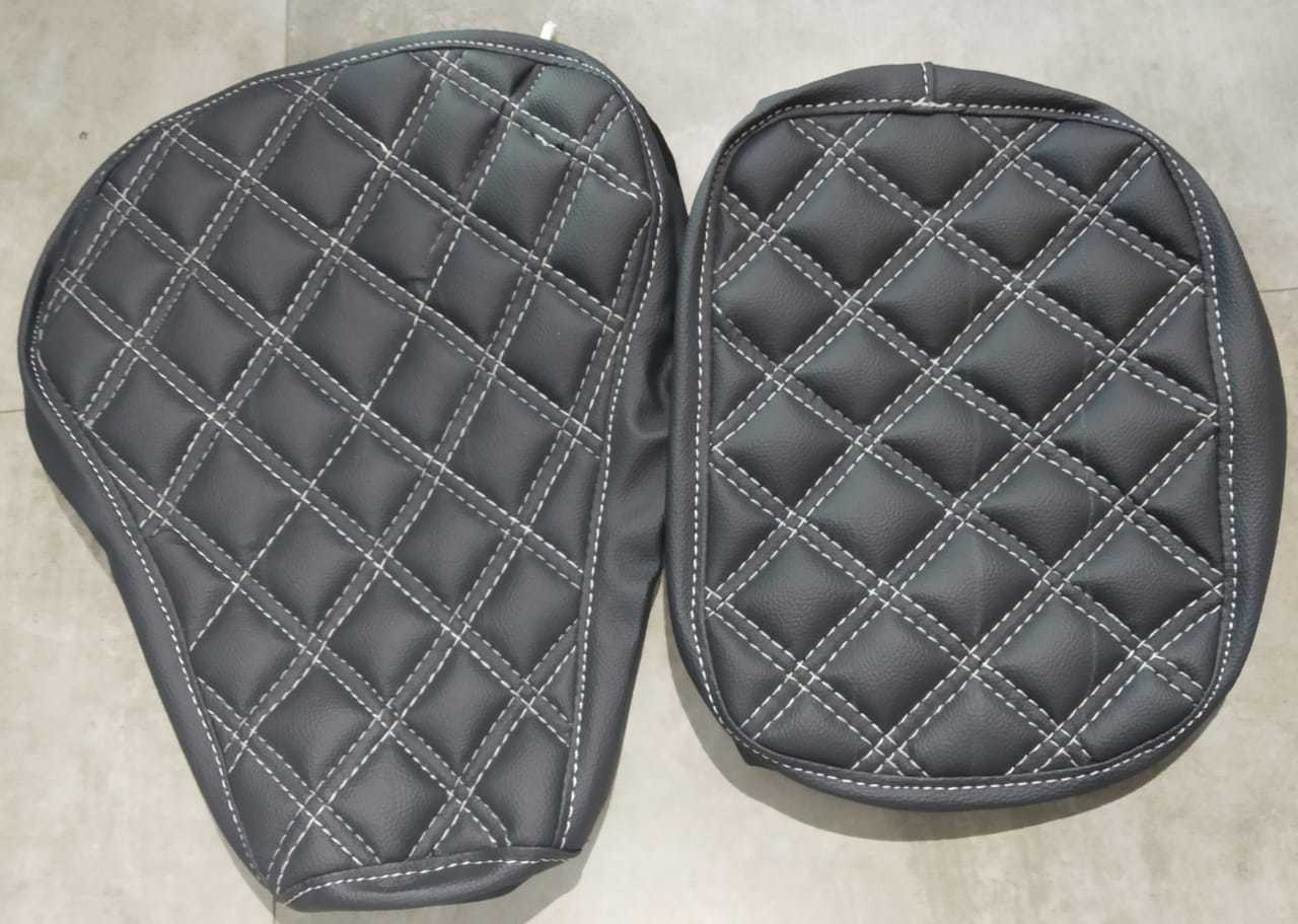 Leather Touch Seat Covers - Pu Leather Foam, Double Seat For Royal Enfield Classic | Soft Foam For Comfort, Variety Of Colors Available