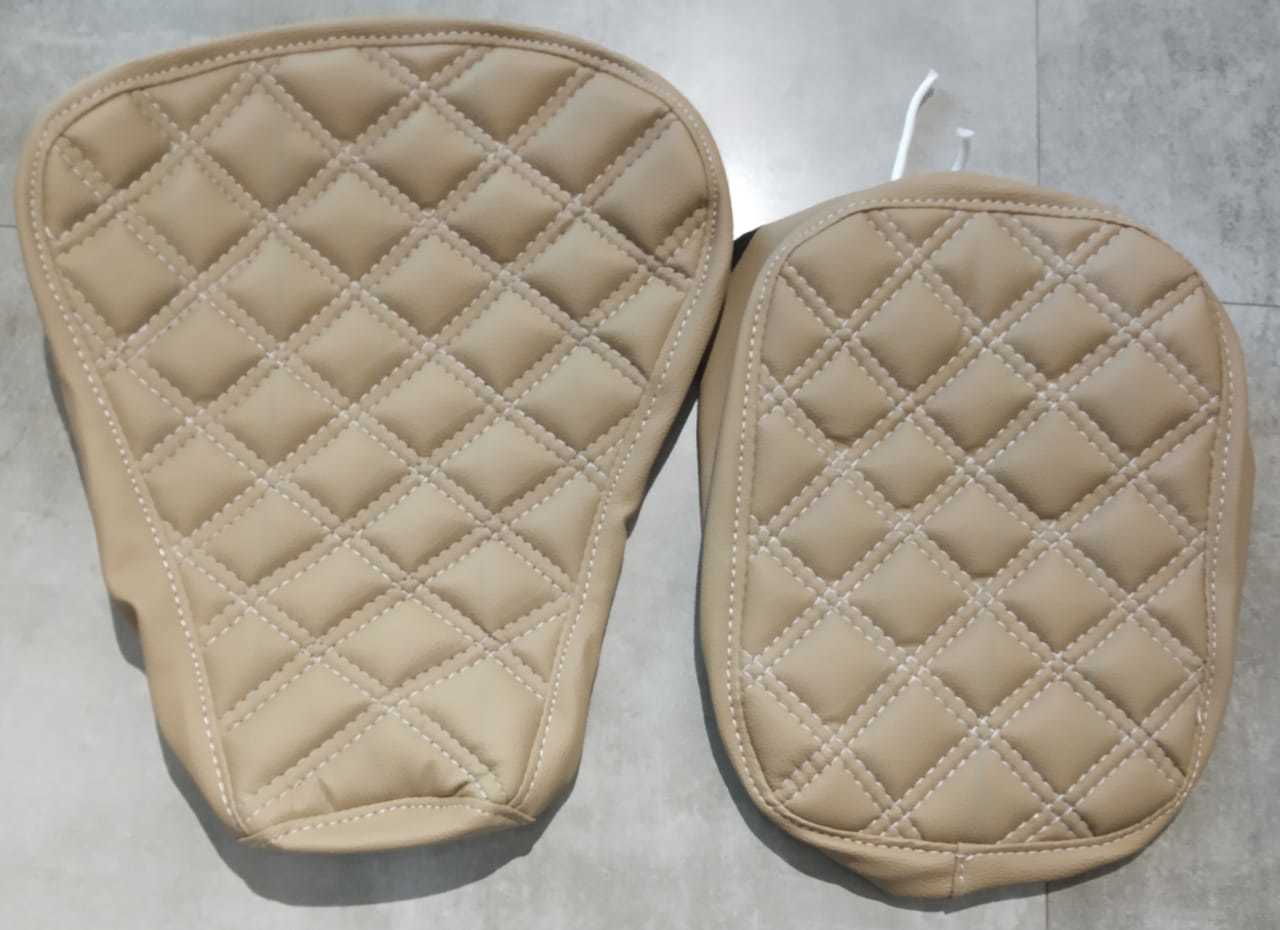 Leather Touch Seat Covers - Pu Leather Foam, Double Seat For Royal Enfield Classic | Soft Foam For Comfort, Variety Of Colors Available