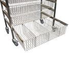 Stainless Steel Wire Basket Trolley - 600 Mm W X 500 Mm D X 975 Mm H | 5 Heavy Duty Sliding Baskets, Eco-friendly Design, Telescopic Drawer Runners, Locking Hospital Wheels