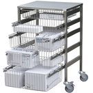 Stainless Steel Wire Basket Trolley - 600 Mm W X 500 Mm D X 975 Mm H | 5 Heavy Duty Sliding Baskets, Eco-friendly Design, Telescopic Drawer Runners, Locking Hospital Wheels