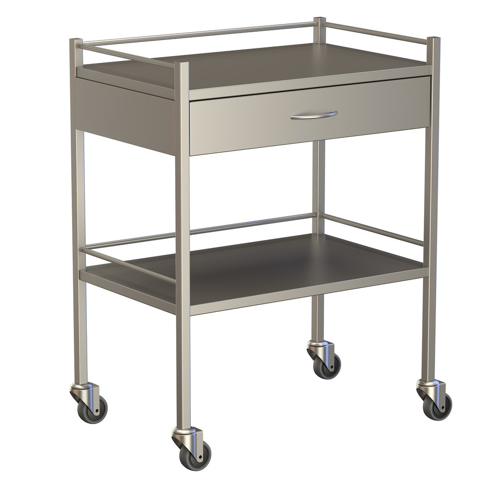 Large Instrument Trolley - Stainless Steel 1000x490x900 Mm | Eco-friendly, Fireproof Standard, Water Resistant, No Assembly Required, Modern Design