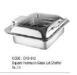 Square Hydraulic Glass Lid Chaffer